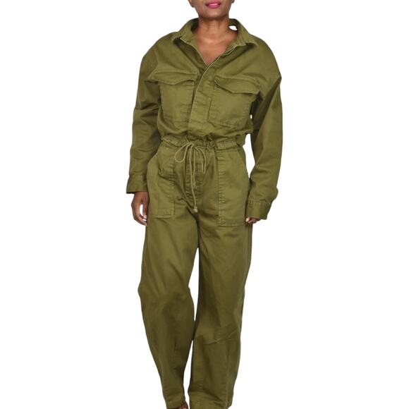 Levis Baggy Surplus Jumpsuit Green Flight Suit Oversized Cotton Coveralls Small - Picture 1 of 13
